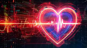 Download A heart with a heartbeat line in the middle of it for free