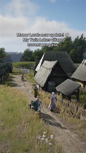 My Twin Lakes village current progress 🐟 Manor Lords