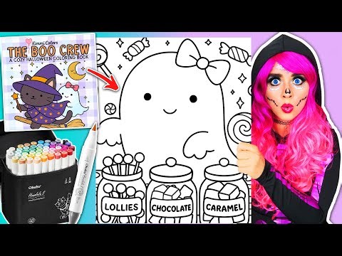 Coloring The Boo Crew Cozy Halloween Coloring Book 🎃 | Misty's Candy Sort 👻 | Ohuhu Art Markers