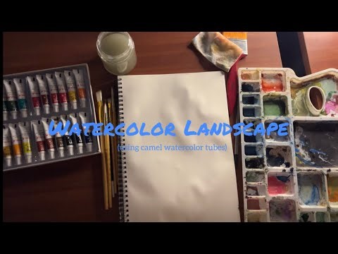 Easy landscape for beginners 👩🏻‍🎨🎨✨#art #landscape #easy #beginners #trending #viral #youtube #fyp
