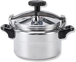 VINGVO 4 Quart Pressure Cooker, Compound Bottom Small Pressure Canner, Easy to Use Pressure Cooker Pot Suitable for Gas, Induction, Silver