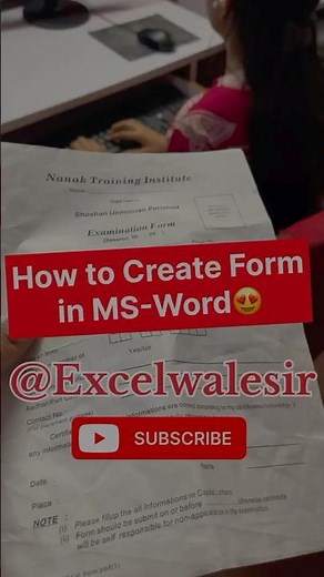 Create Form in MS-Word #excelwalesir #mswordtricks #computertips #instagram #training