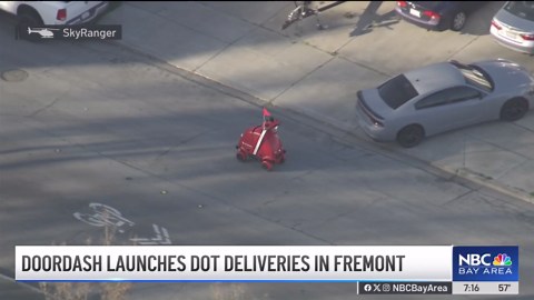 Watch: DoorDash delivery robot launched in Fremont