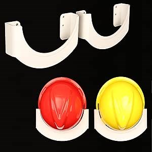 Hard Hat Rack 2 Pcs, Hard Hat Storage Rack Hard Hat Helmet Holder,Hard Hat Placement Hanging Rack for Workshop Office Living, Only Fits Helmets with Brims (Simple style)