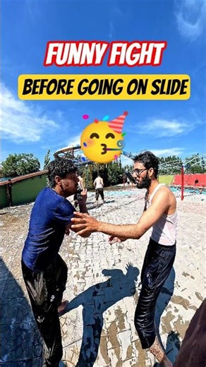 Funny Fight With Friends 😂 Stair Climb To Yellow Slide Splash Into Pool! #funny #waterslide #friends
