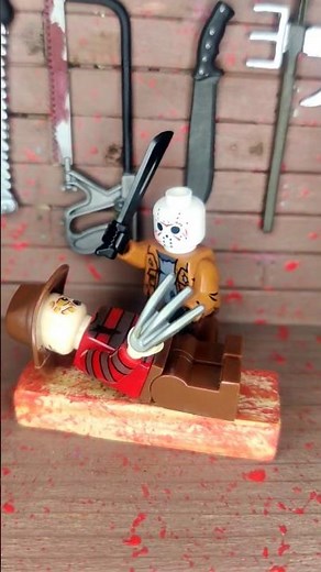 Freddy vs Jason lego figures setup for you