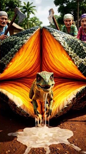 What’s Inside the Python’s Huge Belly?! 🐍😱