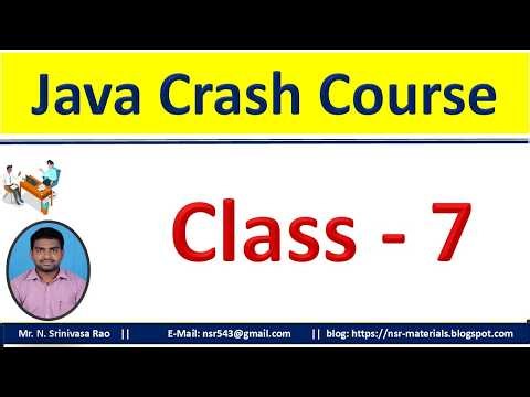 Java Crash Course (Class-7)