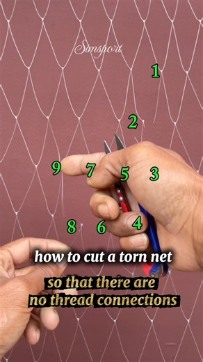Cut the torn net so that there is no service connection #net #netservice #knot