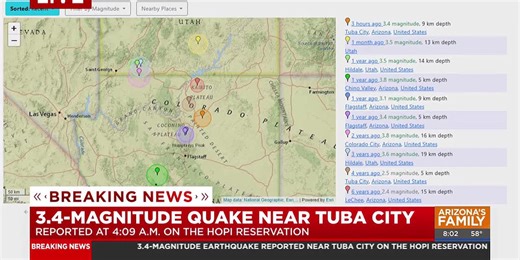 Earthquake shakes northern Arizona near Tuba City