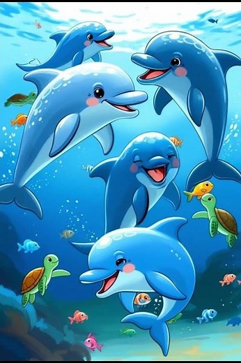Dolphin Song for Kids 🐬🌊 | Happy Ocean Friends | Dolphins in the Sea #kidsmusic #kidsstorytelling