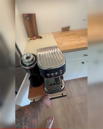 Hidden Espresso Station: Genius Small Kitchen Hack!