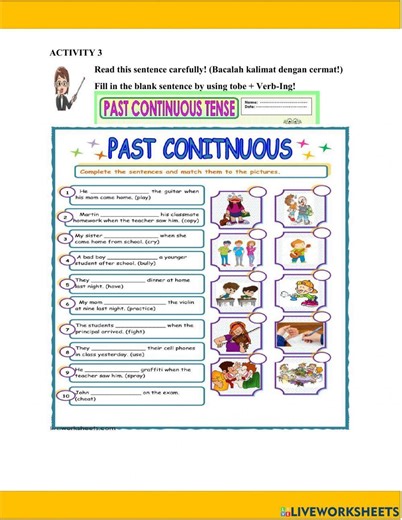 Past continous tense