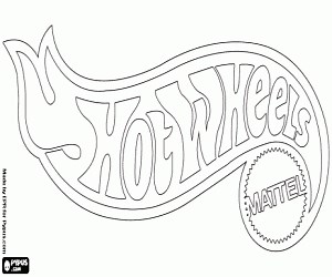 Hot Wheels logo from Mattel coloring page printable game