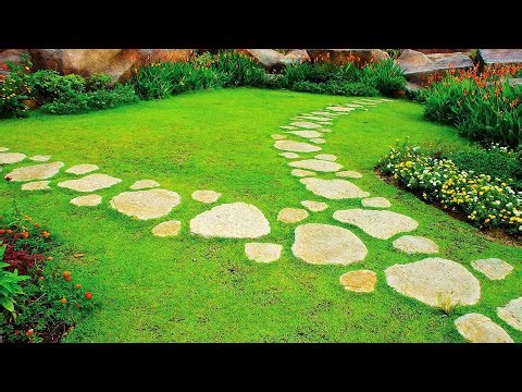 NATURAL! STONE GARDEN PATHWAY DESIGN IDEAS | STEPPING STONES WALKWAY IDEAS FOR CREATIVE LANDSCAPE