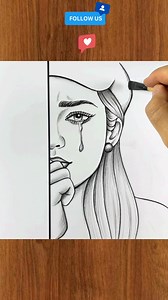 How to Draw a Crying Girl Half Face | Easy Pencil Portrait Tutorial #cryinggirldrawing #pencilportrait #halfface #realistictear #pencildrawing #easydrawing #ArtReels | Çizim Mektebı