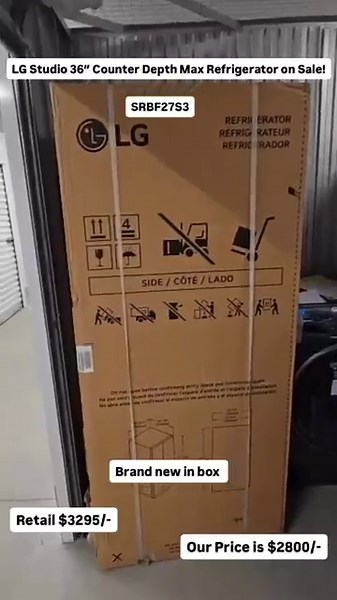LG STUDIO 36" Cou ter depth max refrigerator on sale!! SRFB27S3 at www.realvaluehomesolutions.com