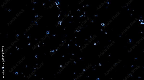 3D animation of hearts floating through the air like leaves in the wind, with an alpha channel for seamless integration into any project.