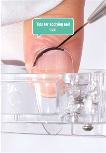 Tips for applying nail tips! Quickly blend nail tips seamlessly with natural nails! 👉Follow us for more tutorials! #melodysusie #nailtips #nailtutorial #nailbeginner #nailtok