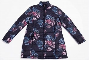 The quickest outfit change you'll ever make will be with this gorgeous reversible puffer jacket. A rich navy and magenta floral on the one side, a solid navy on the other. 2 looks from 1 layer - now that's great value. Shop this beautiful puffer (and others) in-store and online. https://bit.ly/3oM6ibT #miladyssa #miladysfashion | Miladys