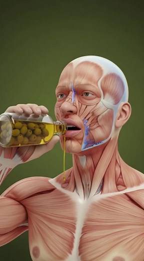 what happens when you drink olive oil 🤢🤢☺️ #fyp #anatomy #usehealth #viralvideos