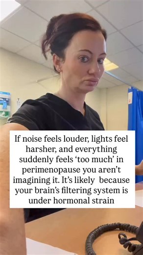 Perimenopause brings marked fluctuations and eventual decline in oestrogen and progesterone, hormones that play a critical role in regulating brain function. I talk about this a lot- how female hormones affect our brains not just our reproduction. Oestrogen supports dopamine and noradrenaline signalling in the prefrontal cortex (helping prioritise and filter sensory input), stabilises serotonin-mediated sensory and emotional thresholds, and modulates inhibitory GABAergic tone. In plain English t