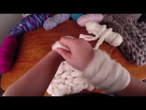 Arm Knitting with wool tops (sliver)