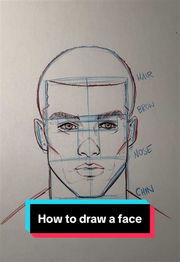 The easiest way to draw a face #howtosketch #howtodraw #drawingtutorial #facedrawing #drawingtutorial