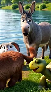 Fast Rabbit vs Wise Turtle 🐰🐢 | Funny Animal Team Adventure | Moral Story #Shorts