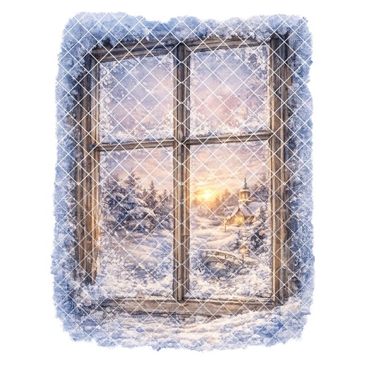 Winter Window Watercolor Clipart: Christmas Cottage Scene PNG Bundle (digital Download - Etsy