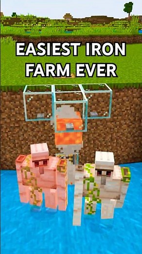 EASIEST IRON FARM EVER v26.21 In Minecraft Bedrock! #minecraft #viral #shorts