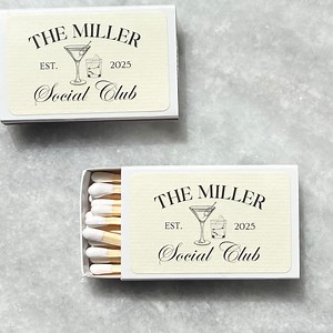 Personalized Wedding Matches Custom Matchbooks Personalized Housewarming Gift for New Home Gift for Hostess Hand Drawn Social Club - Etsy