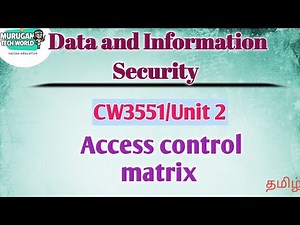 Access control matrix in data and information security tamil||DIS||CW3351||Anna University.