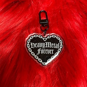 Heavy Metal Forever - Heart Keychain - Acrylic Glitter Keychain, Gifts for Her, Gifts for Them, Gothic Gift - Etsy