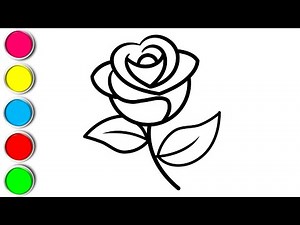 تلوين وردة للاطفال الصغار خطوة بخطوة How to Color a Flower for Kids Step by Step