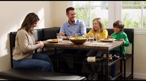 Concho Kitchen Breakfast Nook Table Set with Soft Seat, Corner Dining Table Set for 4-6 People, Dining Room Sets for 4, Space Saving Kitchen Booth Seating with Table for Small Space, Taupe