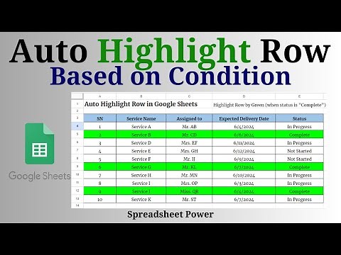 Auto Highlight Row Based on Condition in Google Sheets
