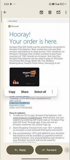 Microsoft Reward good news 🤑2000₹ Amazon gift card Redeem Live proof |2025| out of stock.