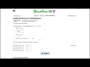 Java Practice It || 4.5 ifElseMystery1 || if/ else statement, method basics