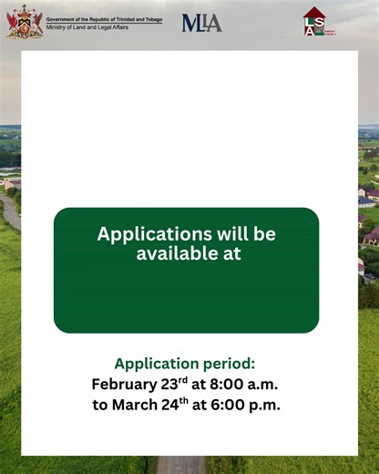 Land for the Landless Programme (LFLP): Quick Reminders 👇 Applications are 𝐎𝐍𝐋𝐈𝐍𝐄 𝐎𝐍𝐋𝐘. 𝐘𝐨𝐮 𝐝𝐨 𝐍𝐎𝐓 need to visit a hub. Visit 𝐎𝐍𝐋𝐘 𝐢𝐟 𝐲𝐨𝐮 𝐧𝐞𝐞𝐝 𝐚𝐬𝐬𝐢𝐬𝐭𝐚𝐧𝐜𝐞. 𝐀𝐩𝐩𝐥𝐢𝐜𝐚𝐭𝐢𝐨𝐧 𝐩𝐞𝐫𝐢𝐨𝐝: February 23rd at 8:00 a.m. – March 24th at 4:00 p.m.