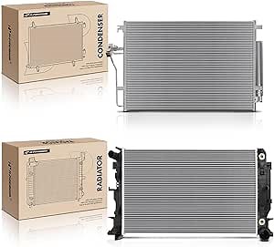 A-Premium Engine Coolant Radiator & A/C Condenser Cooling Kit Compatible with Freightliner Sprinter 2500 2010-2013, Sprinter 3500 2010-2013, 3.0L, 2-PC Set, Replace# 9065000054, 68013630AB