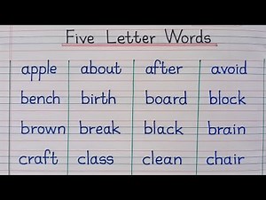50 Five Letter Words| 5 Letter Words| Five Letter Words in English|
