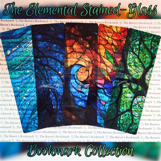 The Elemental Stained-glass Collection - Stained-glass Inspired Bookmarks - Etsy