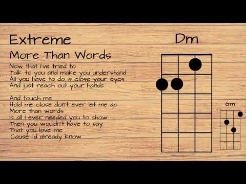 Extreme - More Than Words UKULELE TUTORIAL W/ LYRICS