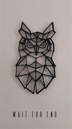 geometrical owl 🦉 | wall craft 👌 #diy #craft #art #owl #walldecor