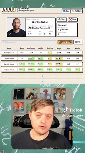 Wordle NBA Player Guessing Game