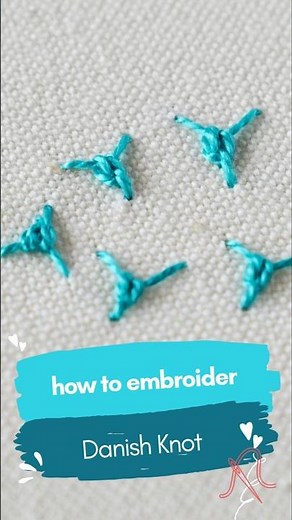 How to Embroider a Danish Knot Stitch #embroidery #handembroidery #embroiderystitches
