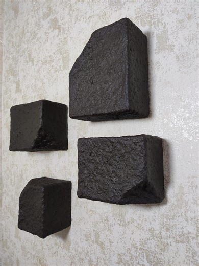 Handmade Paper Mache Wall Art Set Dark Brown Brick Sculptures Minimalist Decor - Etsy