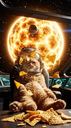 Cat in spaceship near Sun #reels #viral #shortvideo #shorts #fyp