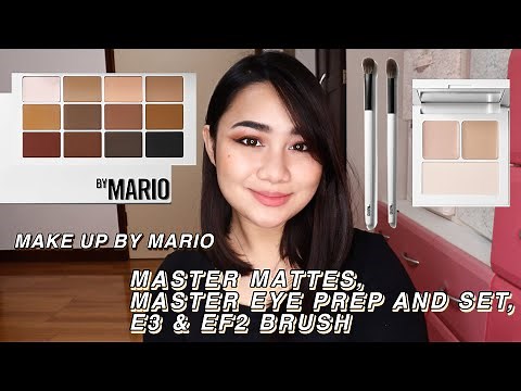 NEW MAKE UP BY MARIO MASTER MATTES EYESHADOW PALETTE, MASTER EYE PREP AND SET, E3 & EF2 BRUSH DEMO ♡
